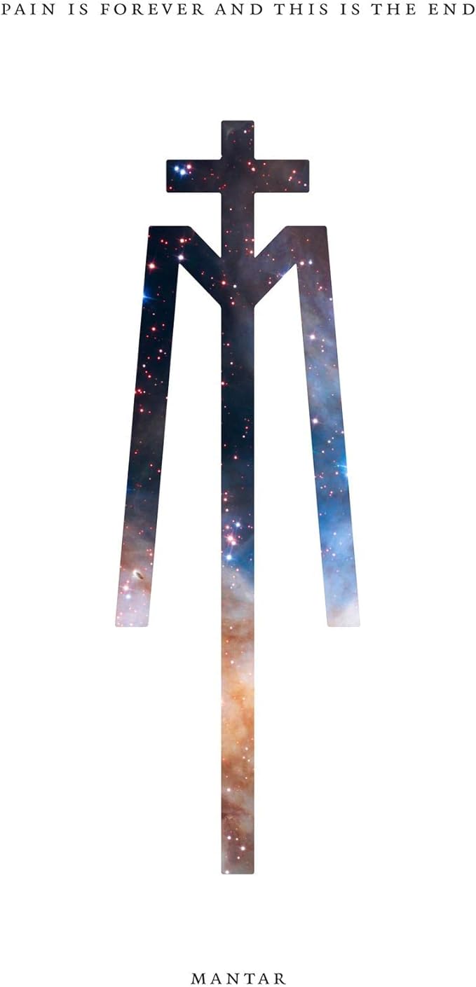 CD cover: cosmic cross image with band name "Mantar" below.