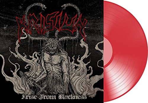 Krisiun "Arise from Blackness" vinyl record with demonic cover art.