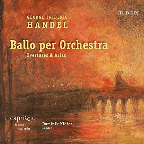 CD cover for Handel’s “Ballo per Orchestra” with orange and brown abstract art.