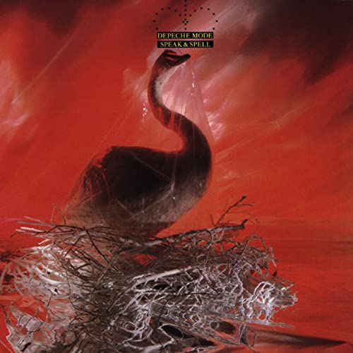 Depeche Mode "Speak & Spell" album cover with a swan in a nest.