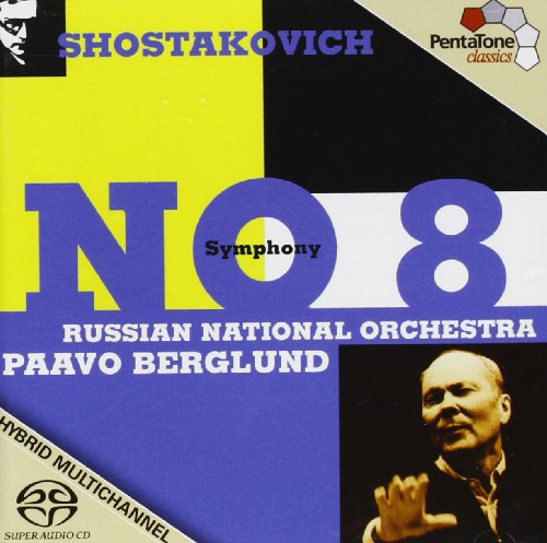 CD cover with conductor Paavo Berglund and Shostakovich's Symphony No. 8 details.