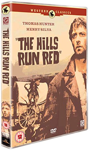 DVD cover art for The Hills Run Red featuring a man and a wagon.