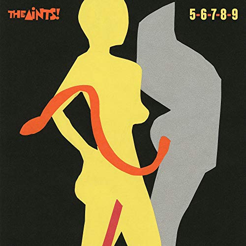 Album cover for The Aints! featuring a yellow figure and gray shape.
