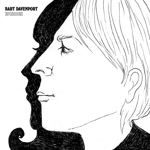 Black and white illustration of a face in profile, CD cover art.
