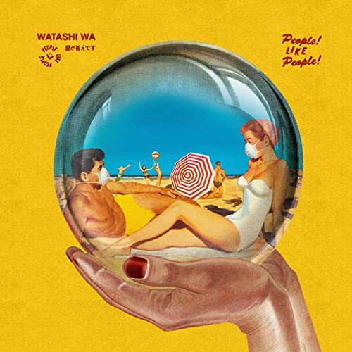 CD cover: people on a beach viewed through a hand-held bubble.