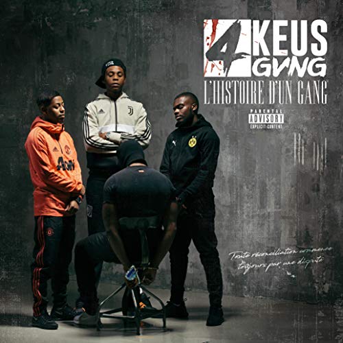 CD cover: four young men in streetwear against a concrete wall.