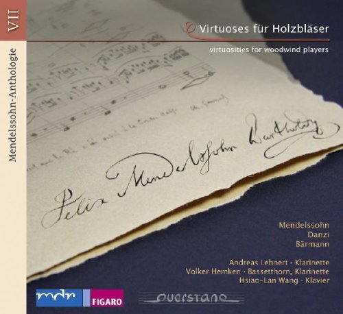 CD cover with sheet music and names on a dark blue background.