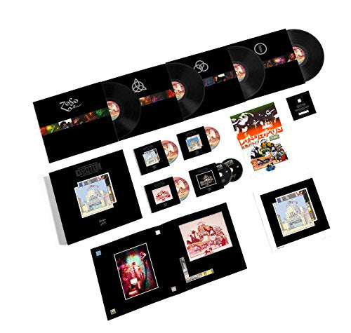 Led Zeppelin “The Song Remains the Same” deluxe boxset with CDs and artwork.