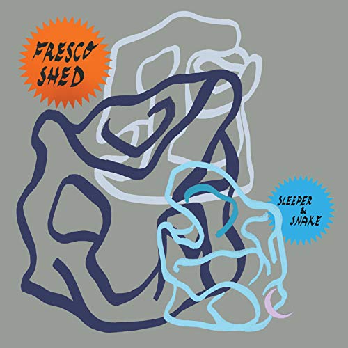 Album cover for Sleeper & Snake’s “Fresco Shed” with abstract line art.
