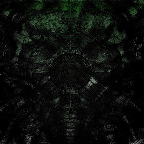 Dark green and black abstract CD cover with circular designs.