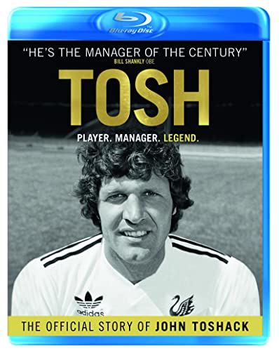 Blu-ray cover for "Tosh" featuring a portrait of John Toshack in a football kit.