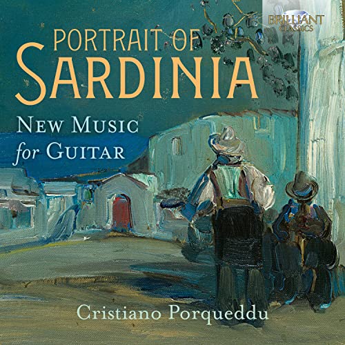 CD cover: painting of Sardinian village and figures in traditional dress.