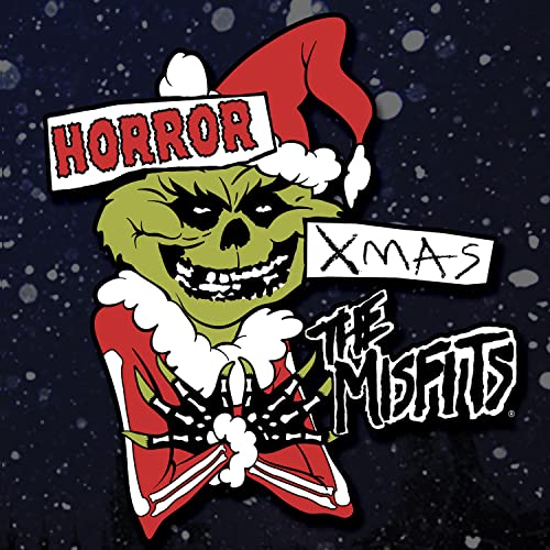 Skull wearing a Santa hat with "Horror Xmas" and "The Misfits" text.