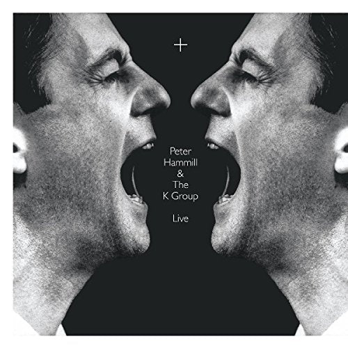 Black and white album cover with two mirrored faces and white text on a black background.