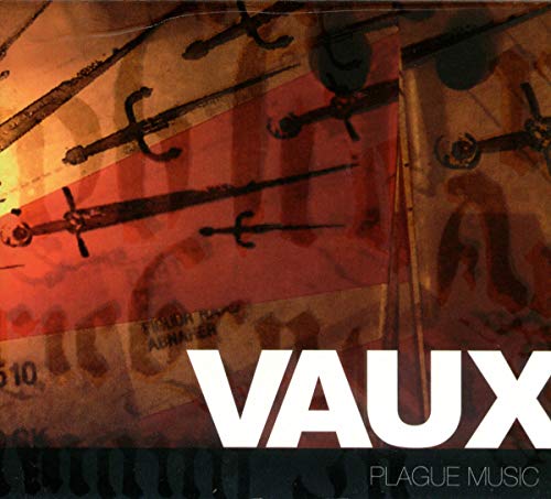 CD cover for Vaux - Plague Music with swords and text.