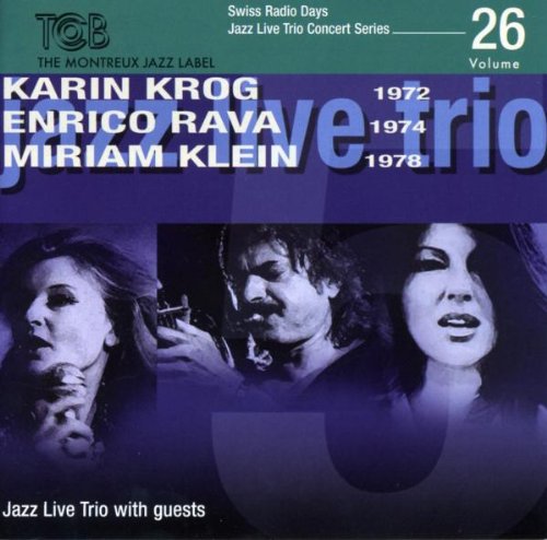"CD cover with three jazz musicians' portraits on a blue background."