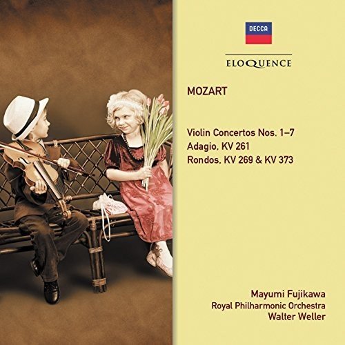 CD cover with man playing violin beside a girl holding flowers.