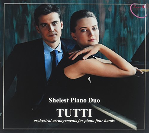 CD cover featuring a man and woman beside a piano keyboard.