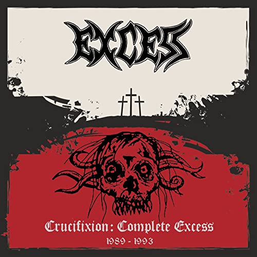 CD cover: skull, crosses, and band logo against a red and beige background.
