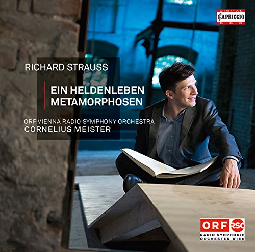 CD cover: portrait of a man with sheet music, text “Ein Heldenleben”.