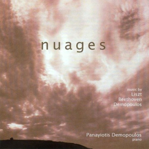 "CD cover with cloudy sky and text 'nuages' and 'Panayiotis Demopoulos piano'."