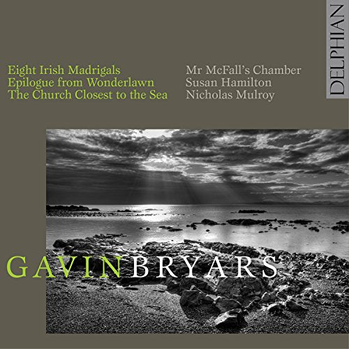 CD cover with black-and-white beach scene and text "Gavin Bryars" in green and white.