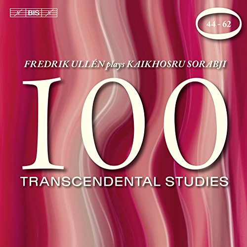 Red CD cover with "100 Transcendental Studies" in white text and abstract wavy pattern.