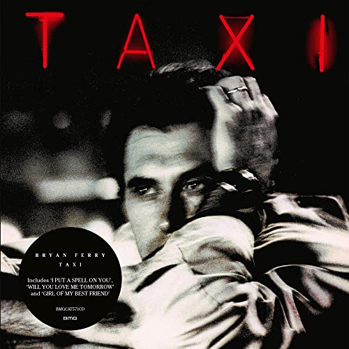 CD cover for Bryan Ferry’s “Taxi” album, featuring a man in a car.