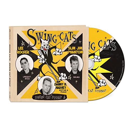 CD cover for "Swing Cats - Swing Cat Stomp" with band portraits.