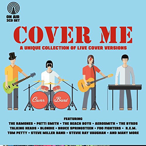 CD cover art: illustrated band performing with text “Cover Me” and artist names.
