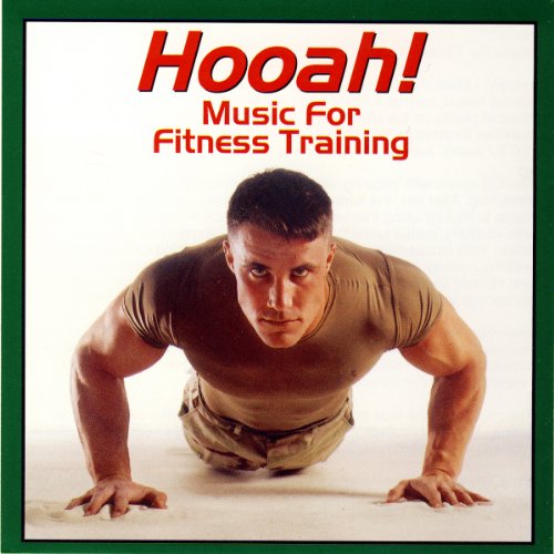 CD cover: man doing push-ups with "Hooah! Music For Fitness Training" text.