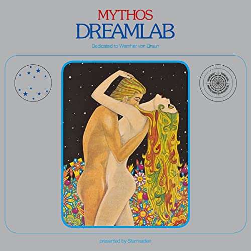 Album cover: couple embracing amid colorful, psychedelic floral and cosmic designs.