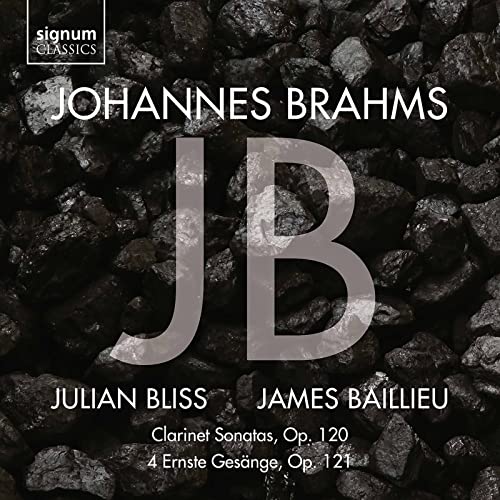 CD cover for Johannes Brahms clarinet sonatas by Julian Bliss.