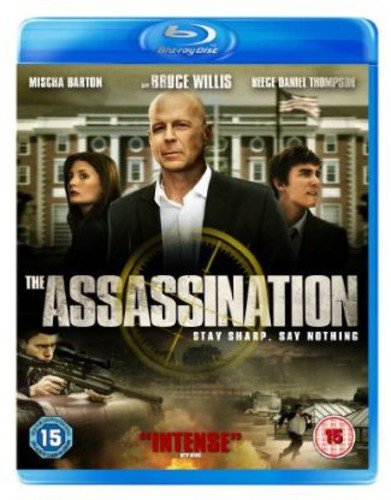 Blu-ray cover for "The Assassination" featuring Bruce Willis and supporting cast.