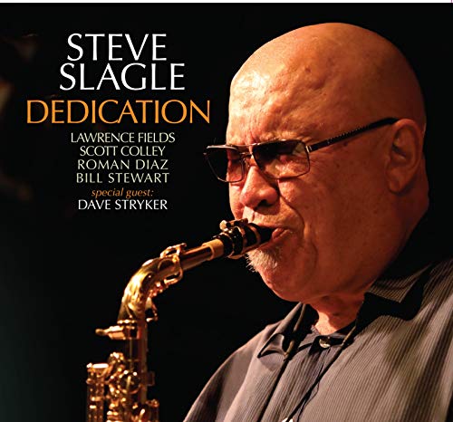 Steve Slagle album cover featuring a bald saxophonist playing his instrument.