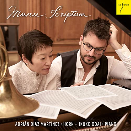 CD cover featuring musicians looking at sheet music with a brass instrument.