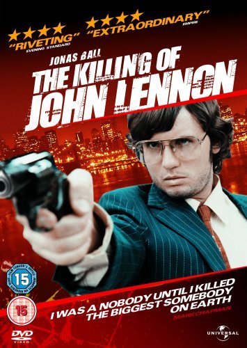 DVD cover for "The Killing of John Lennon" featuring Mark Chapman with a gun.