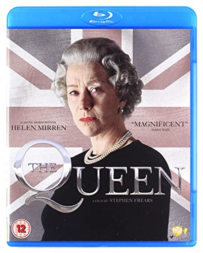 Blu-ray cover for "The Queen" featuring Helen Mirren as Queen Elizabeth II.