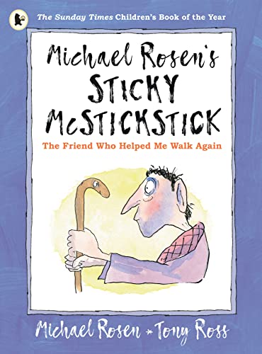 Book cover with colorful illustrations, featuring a child and a stick insect, conveying recovery.