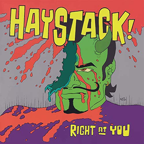 CD cover for Haystack’s “Right At You” featuring a green devil illustration.