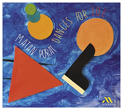 CD cover with abstract shapes in orange, red, and green on blue.