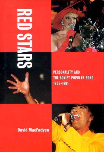 Book cover with red panels and images of two Soviet singers performing.