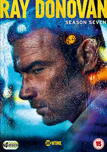 Ray Donovan Season 7 DVD cover featuring Liev Schreiber’s face in blue tones.