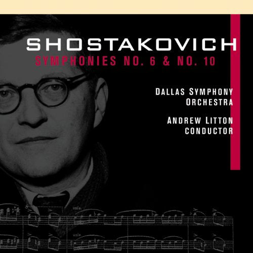 CD cover featuring composer Shostakovich and the Dallas Symphony Orchestra.