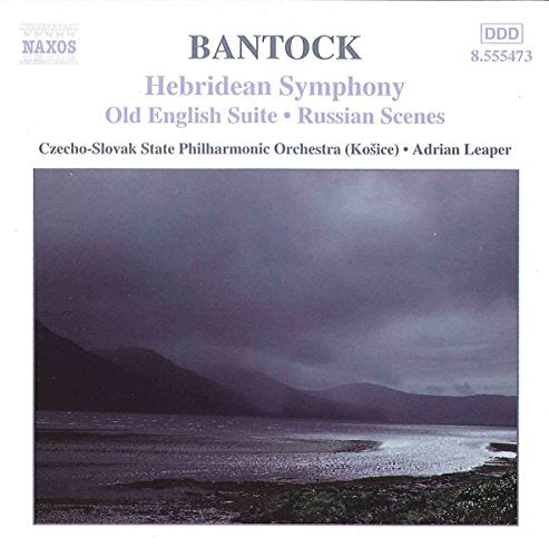 CD cover for Bantock's Hebridean Symphony featuring a dark, moody landscape of hills and water.