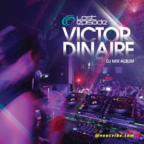 DJ album cover with Victor Dinaire's name and a DJ mixing at a club.