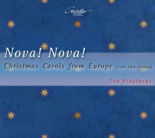 CD cover for "Nova! Nova!" featuring Christmas carols and star motifs.
