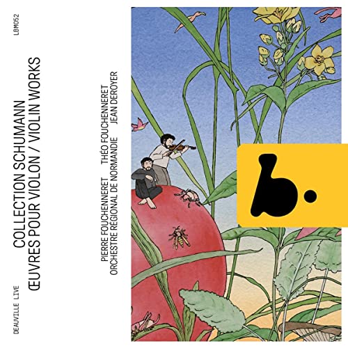 CD cover: illustration of a violinist with flowers and insects.