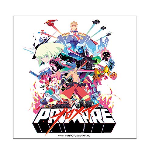 Promare soundtrack vinyl cover featuring colorful anime characters and bold text.