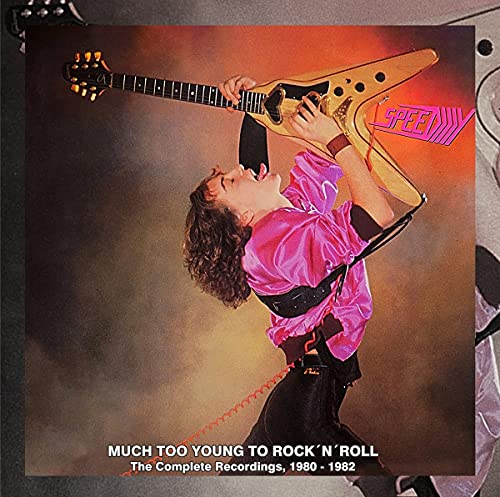 CD cover: young guitarist playing, pink shirt, red background.